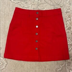 J. Crew Red A-Line Mini Skirt for Casual Outings